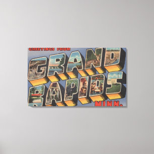 Große Rapiden, Minnesota - Große Buchstabenszenen Leinwanddruck