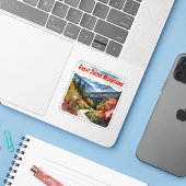 Große, rauchfreie Berge Wasserfarbe Aufkleber (Laptop mit iPhone)