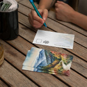 Große, rauchfreie Berge Wasserfarbe Einladung