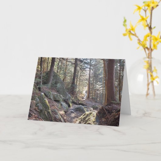Große, rauchige Berge Evergreen Forest Holiday Karte (Gelbe Blume)
