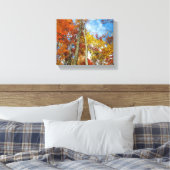 Große, rauchige Berge farbenfrohe Herbstlaube Leinwanddruck (Insitu (Schlafzimmer))