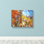 Große, rauchige Berge farbenfrohe Herbstlaube Leinwanddruck (Insitu (Holzboden))