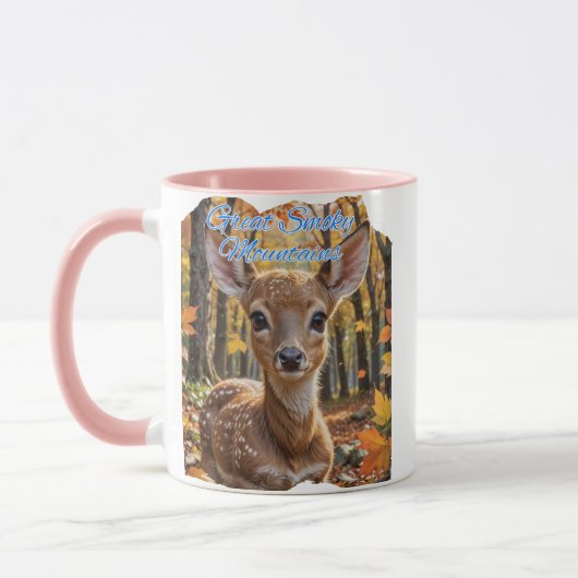 Große, rauchige Berge Fawn Deer Tasse (Links)