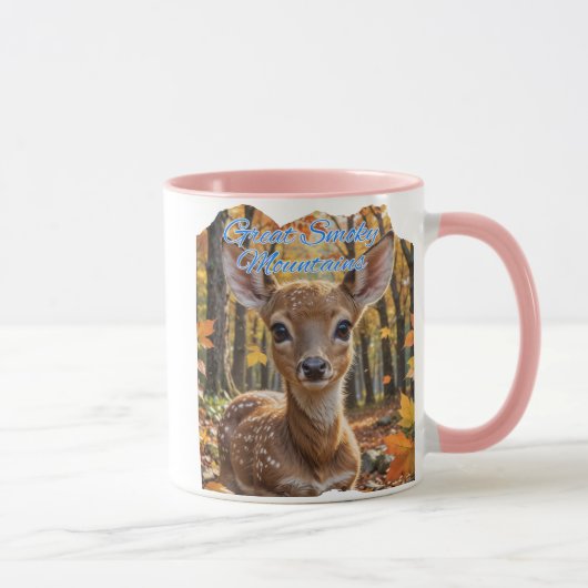 Große, rauchige Berge Fawn Deer Tasse (Rechts)