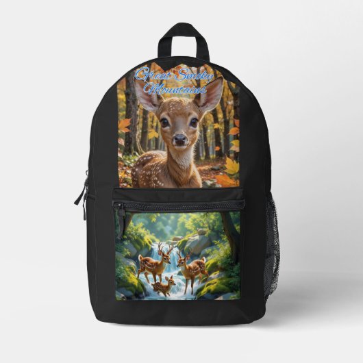 Große, rauchige Berge Hirschgewächse Bedruckter Rucksack (Vorderseite)