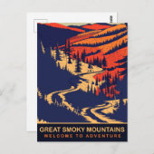 Große, rauchige Berge, Jahrgangsreise Postkarte (Vorne/Hinten)