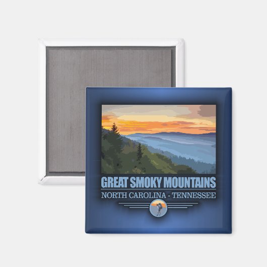 Große, rauchige Berge Magnet (Vorderseite/Rückseite)