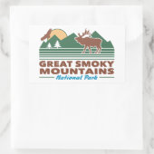 Große, rauchige Berge Rechteckiger Aufkleber (Tasche)