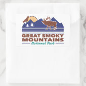 Große, rauchige Berge Rechteckiger Aufkleber (Tasche)