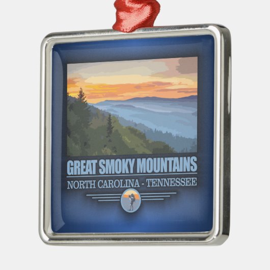 Große, rauchige Berge Silbernes Ornament (Links)