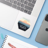 Große, rauchige Berge Tennessee Vintager Sonnenunt Aufkleber (Laptop mit iPhone)