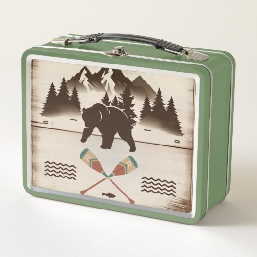 Große, rauchige Berge, TN-Bär Metall Brotdose (Vorderseite)