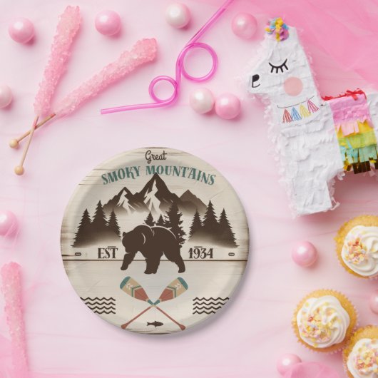 Große, rauchige Berge, TN-Bär Pappteller (Party)