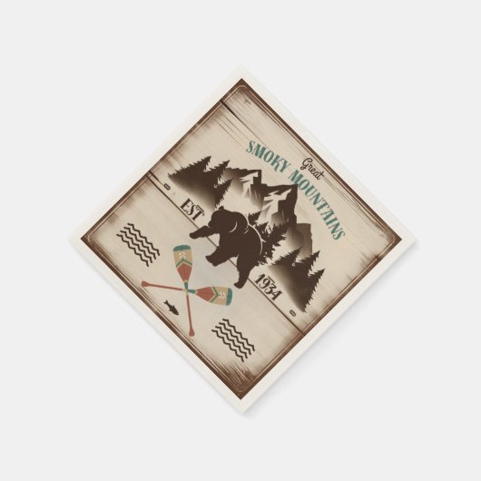 Große, rauchige Berge, TN-Bär Serviette (Ecke)