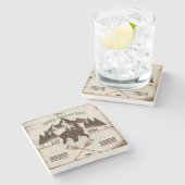 Große, rauchige Berge, TN-Bär Steinuntersetzer (Seitenansicht)