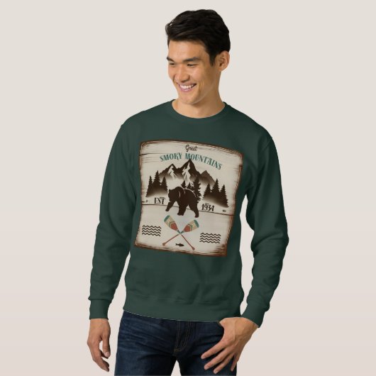 Große, rauchige Berge, TN-Bär Sweatshirt (Vorne ganz)