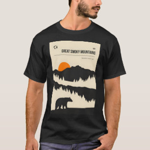 Große, rauchige Berge Vintag Minimale Retroreise T-Shirt