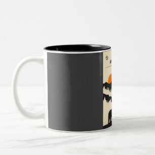 Große Rauchige Berge Vintage Minimal Retro Reise Zweifarbige Tasse