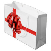 Große Red Bow Geschenktasche Geschenktüte (Rückseite Schrägansicht)