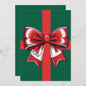 Große Red Bow Grüne Weihnachtsdekoration Urlaub He Einladung (Vorne/Hinten)