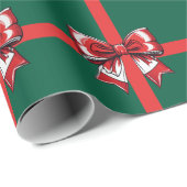Große Red Bow Grüne Weihnachtsdekoration Urlaub He Geschenkpapier (Rolleneckpunkt)