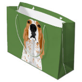 Große Redtick Coonhoundkopf-Geschenktasche Große Geschenktüte (Rückseite Schrägansicht)