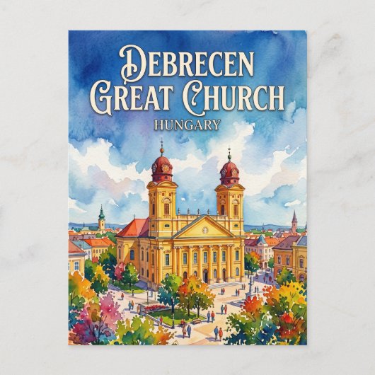 Große Reformierte Kirche, Debrecen Ungarn Postkarte (Vorderseite)