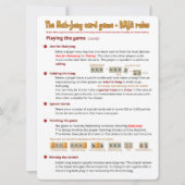 Große Regeln für das Kartenspiel - Spiel (2) Einladung (Vorderseite)