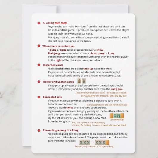 Große Regeln für das Kartenspiel - Spielen (1) Einladung (Rückseite)