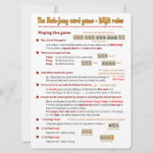 Große Regeln für das Kartenspiel - Spielen (1) Einladung (Vorderseite)