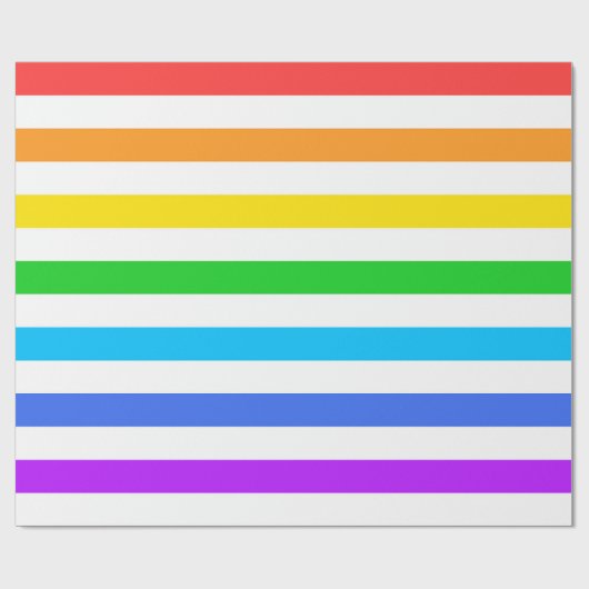 Große Regenbogenfarben und weiße Streifen Geschenkpapier (Flach)