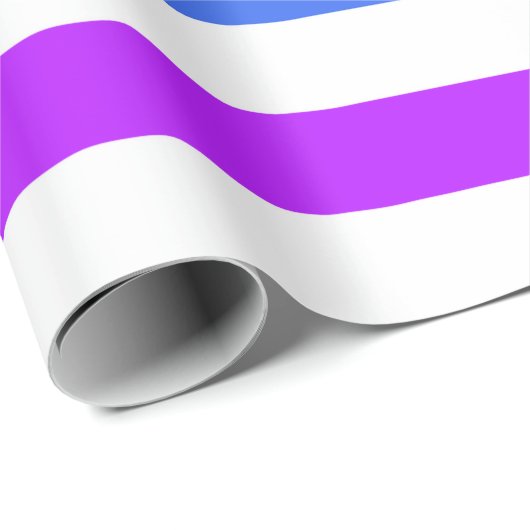 Große Regenbogenfarben und weiße Streifen Geschenkpapier (Rolleneckpunkt)