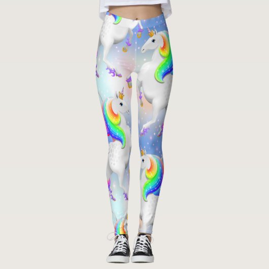 Große Regenbogenprinzessin des Waldes Leggings (Vorderseite)