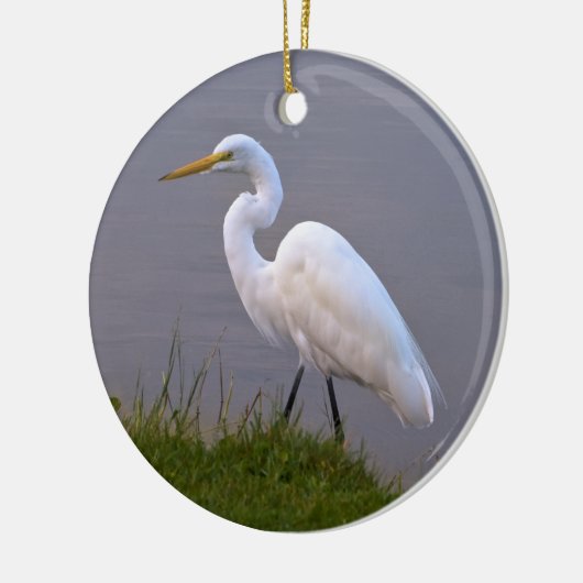 Große Reiher-Weihnachtsverzierung Keramikornament (Links)