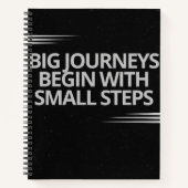 Große Reisen beginnen mit kleinen Schritten Notebo Notizblock (Vorderseite)
