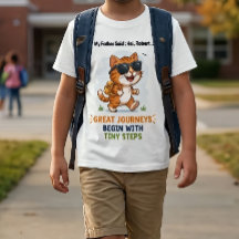 "Große Reisen" Süße Katzen-Kinder-T-Shirt