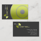 Große Rekordgelb DJ-Visitenkarte Visitenkarte (Vorne/Hinten)