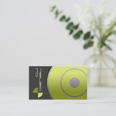 Große Rekordgelb DJ-Visitenkarte Visitenkarte (Stehend Vorderseite)