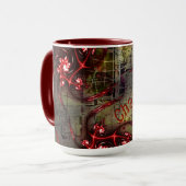 Große Relation von seltsamem Fraktal über altertüm Tasse (Vorderseite Links)