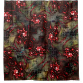 Große Relation von seltsamem Fraktal über gealtert Duschvorhang (Vorderseite)