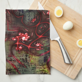 Große Relation von seltsamem Fraktal über gealtert Geschirrtuch