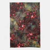 Große Relation von seltsamem Fraktal über gealtert Geschirrtuch (Vertikal)