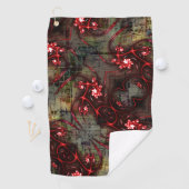 Große Relation von seltsamem Fraktal über gealtert Golfhandtuch (Insitu)