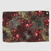 Große Relation von seltsamem Fraktal über gealtert Golfhandtuch (Horizontal)