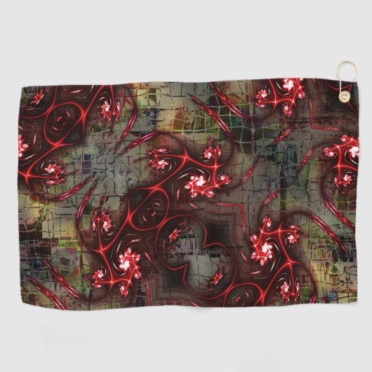 Große Relation von seltsamem Fraktal über gealtert Golfhandtuch (Horizontal)