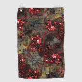 Große Relation von seltsamem Fraktal über gealtert Golfhandtuch (Vorderseite)