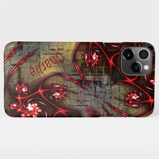 Große Relation von seltsamem Fraktal über gealtert iPhone Hülle (Rückseite (Horizontal))