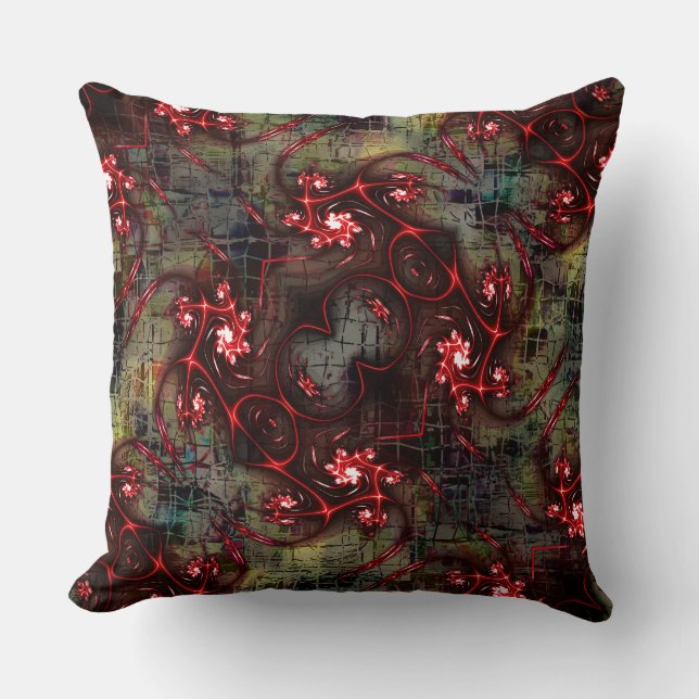 Große Relation von seltsamem Fraktal über gealtert Kissen (Vorderseite)