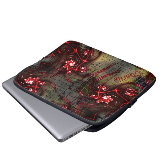 Große Relation von seltsamem Fraktal über gealtert Laptopschutzhülle (Vorne Knopf)