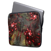 Große Relation von seltsamem Fraktal über gealtert Laptopschutzhülle (Vorderseite Links)